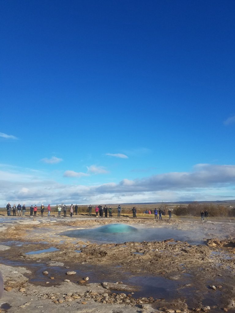 Strokkur beginning eruption