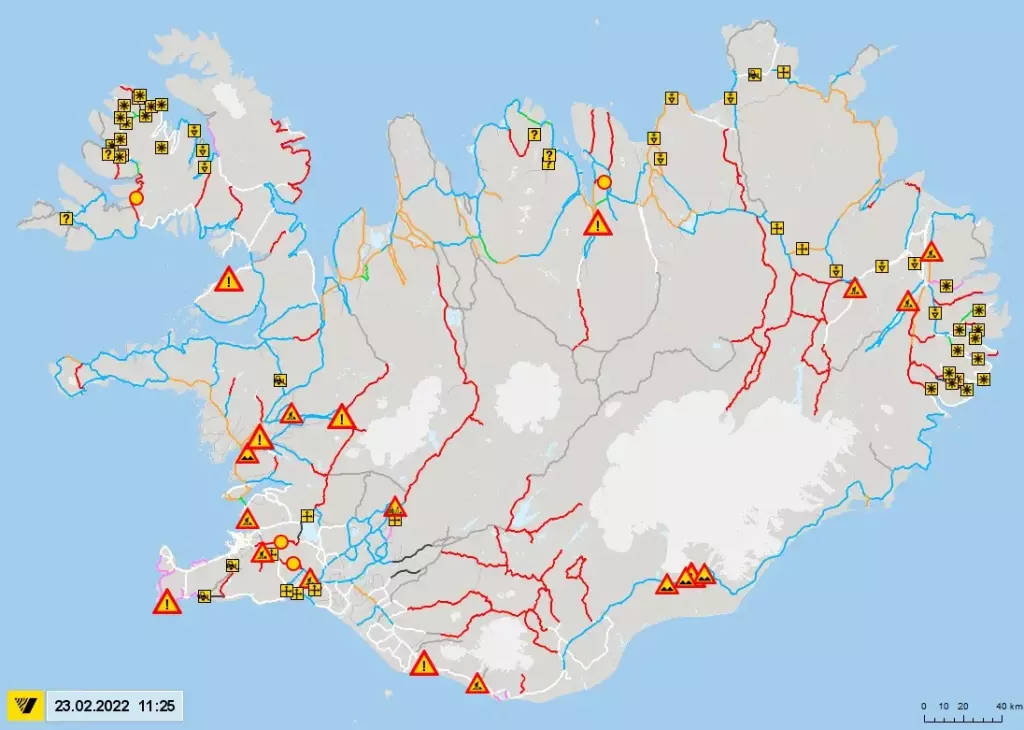 high possibility of road close in Iceland