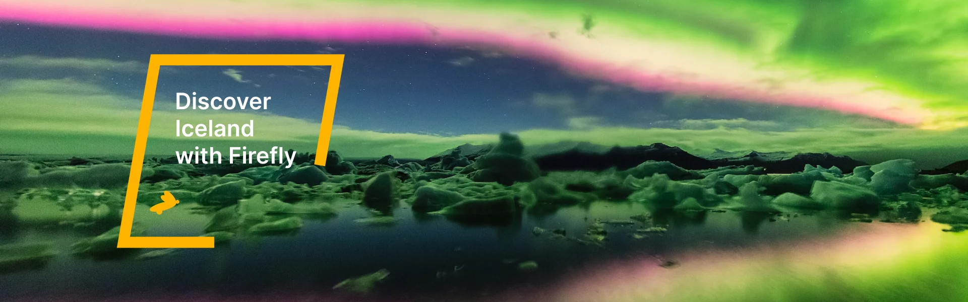 Northern lights over a glacier lagoon in Iceland