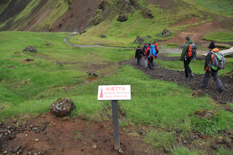 read the sign carefully to ensure a safe trip to the reykjadalur hot spring