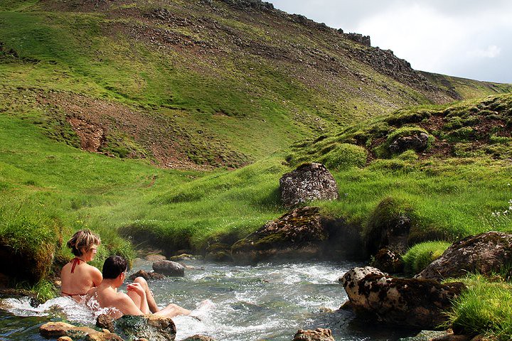 You can soak into the reykjadalur hot spring after the long hike
