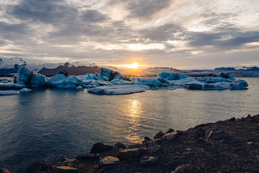 the Jökulsárlón glacier lagoon in south coast Iceland