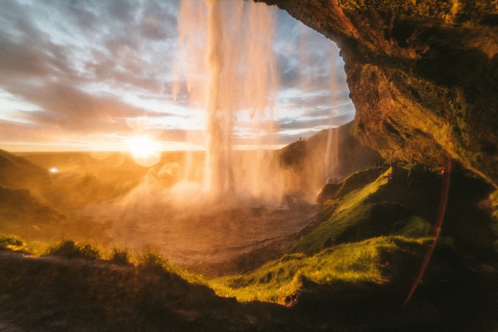 Seljalandsfoss is located in south coast of Iceland