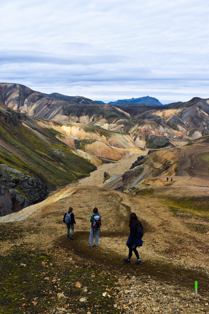travelers love to hike the icelandic highland during summer