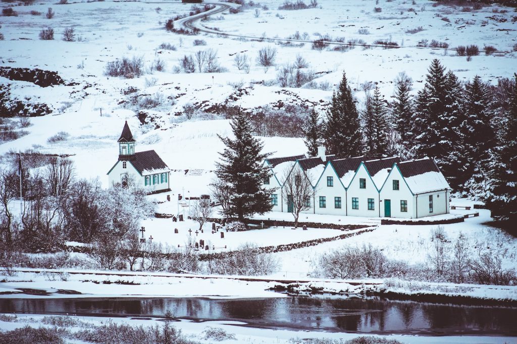 thingvellir national park in winter Iceland