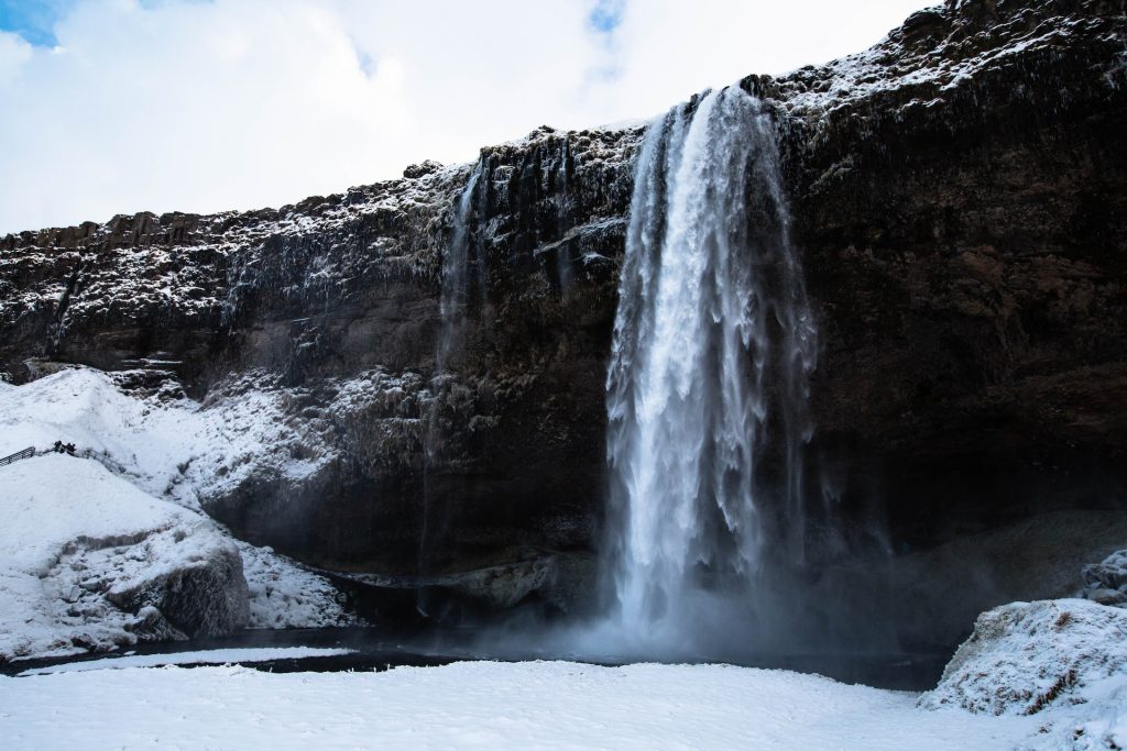 selijandfoss Iceland in winter time