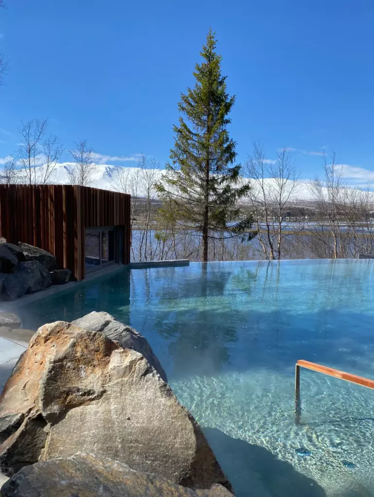 main pool of forest lagoon iceland 
