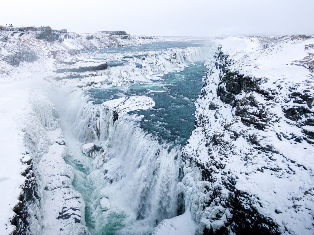 Gullfoss in Iceland winter december