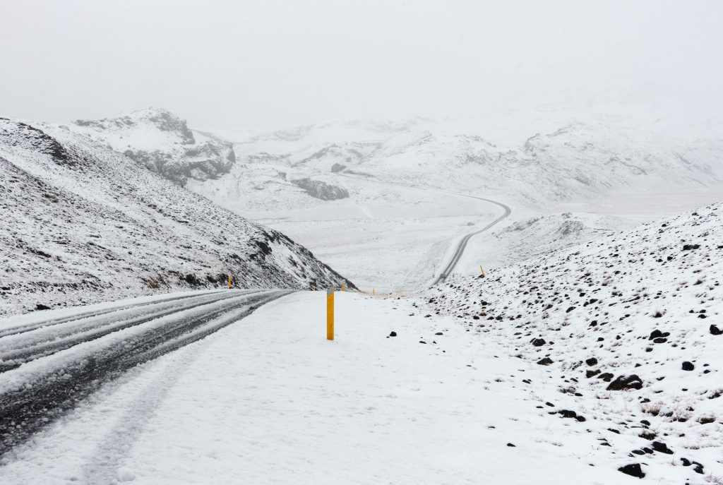 A common Iceland winter road condition 
