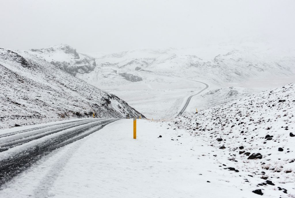 A common Iceland winter road condition