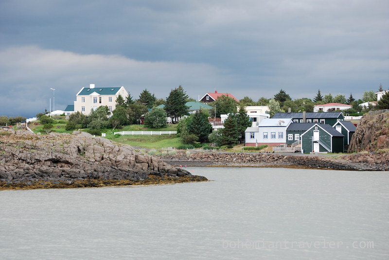 a view of Borgarnes town in west Iceland