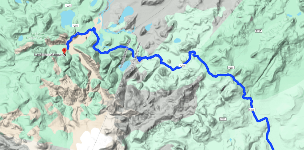 road F208 that leads to Iceland highland Landmannarlaguar 