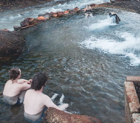you can enjoy a free natural hot spring in Iceland highland