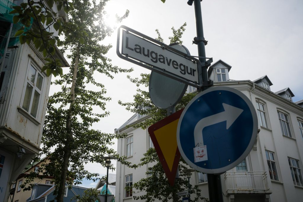 the Laugavegur Street of Iceland Capital, reykjavik