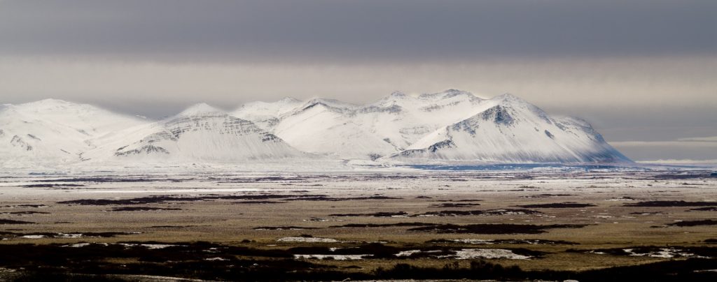the Winter in Borgarfjörður fjord 