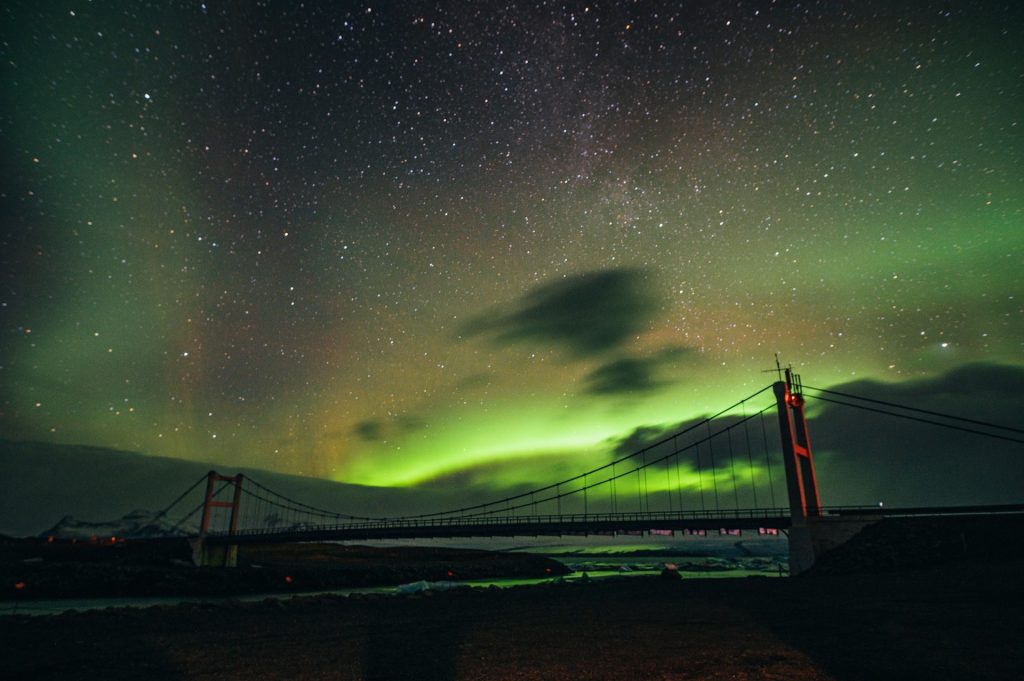 the northern light in Iceland winter