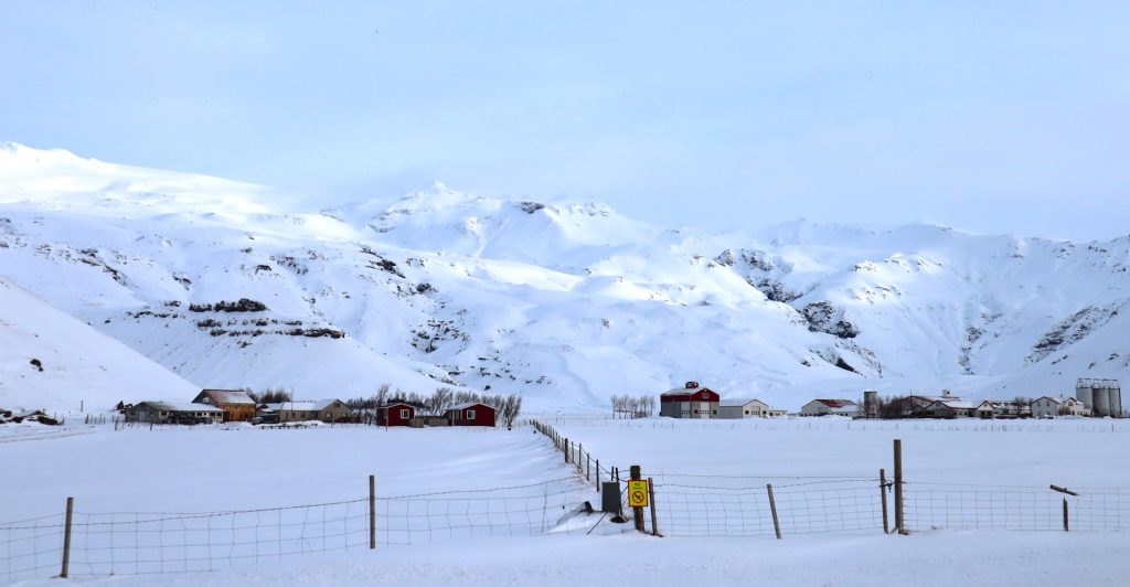 a winer view of the Eyjafjallajokull in south iceland