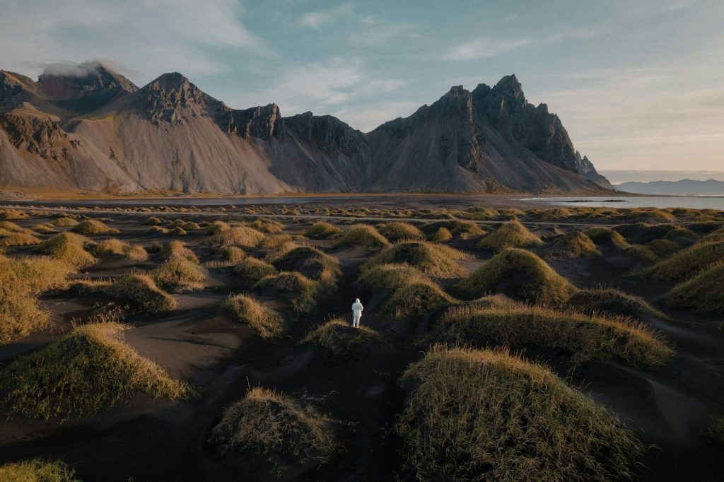 Stokksnes Black Sand Beach Nestled near the dramatic Vestrahorn mountain