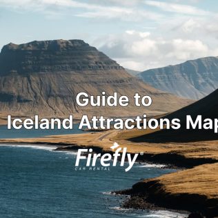 travel guide with Iceland attractions map
